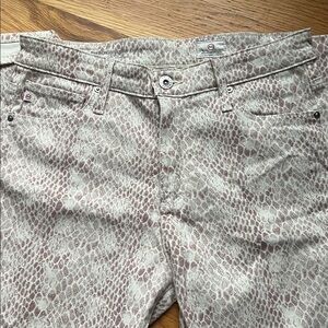 AG Adriano Goldschmied Textured Pants in Cream and Pink